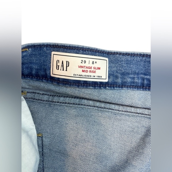 Gap Jeans Vintage Slim Mid Rise 8R - Picture 5 of 6